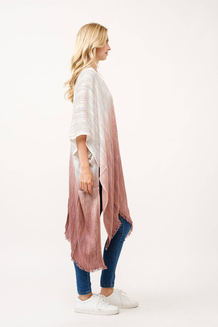 Airy Tie Dye Kimono: Purple