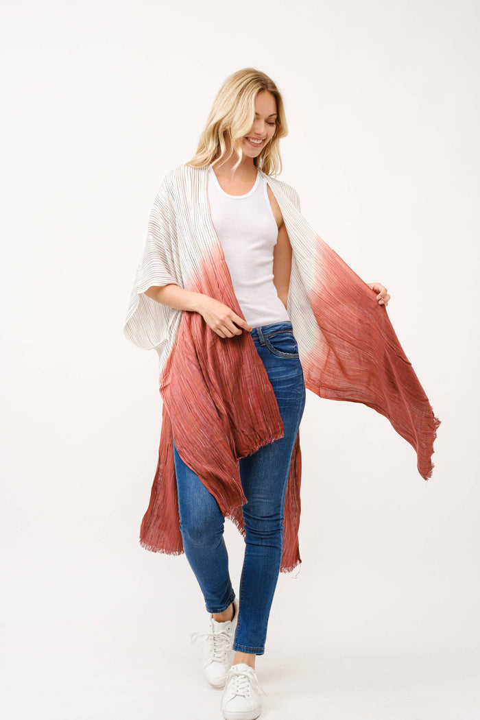 Airy Tie Dye Kimono: Purple