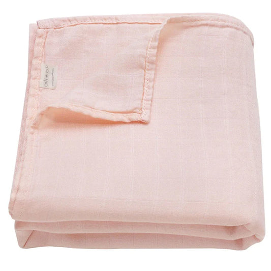Ali+Oli Muslin Swaddle Blanket-Soft Pink