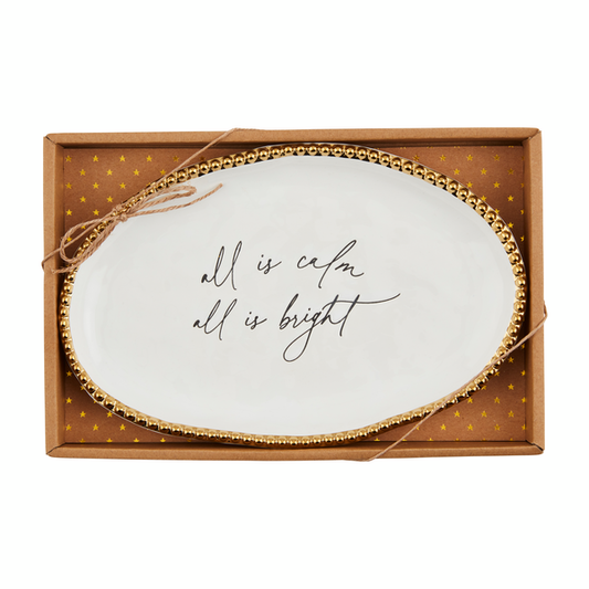 All Is Calm Bright Sentiment Plate