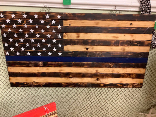 American Flag w/ Blue stripe (police)