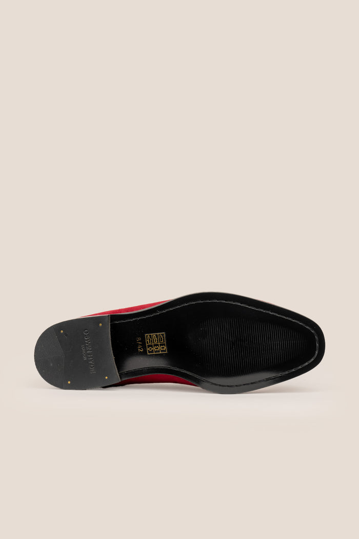 Archer Bordo velvet slip-on loafers for men featuring plush velvet material and sleek design, ideal for formal and smart casual occasions.