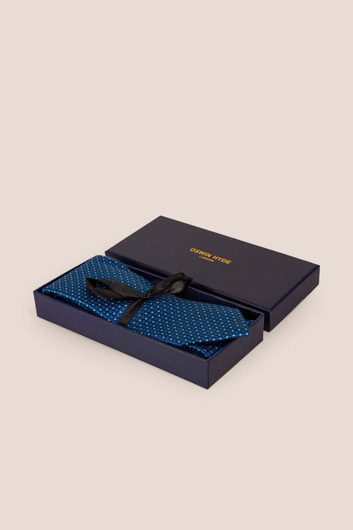Arthur Navy tie with geometric print, ideal for weddings, formal events, and special occasions.