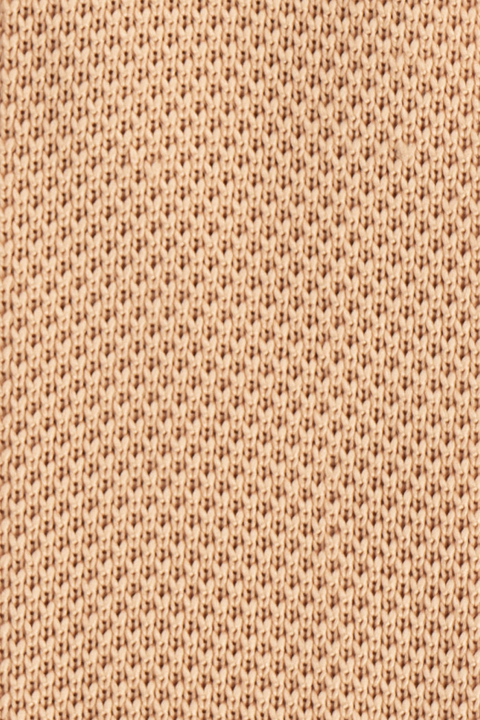 Ash Beige knitted tie with hand finishing, perfect for weddings and formal occasions.