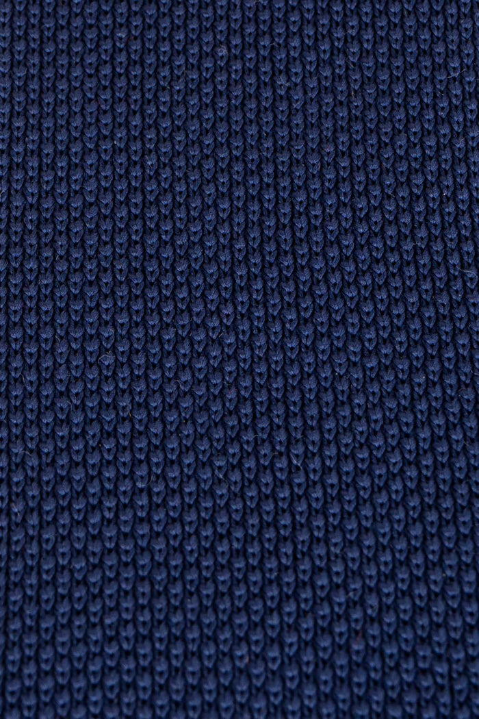 Ash Navy knitted tie with hand finishing, perfect for weddings and formal occasions.