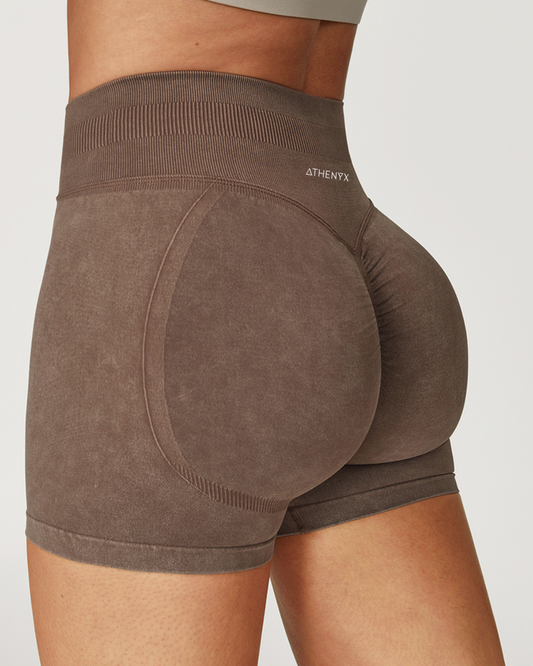 ATHENA Scrunch Bum Shorts - Brown
