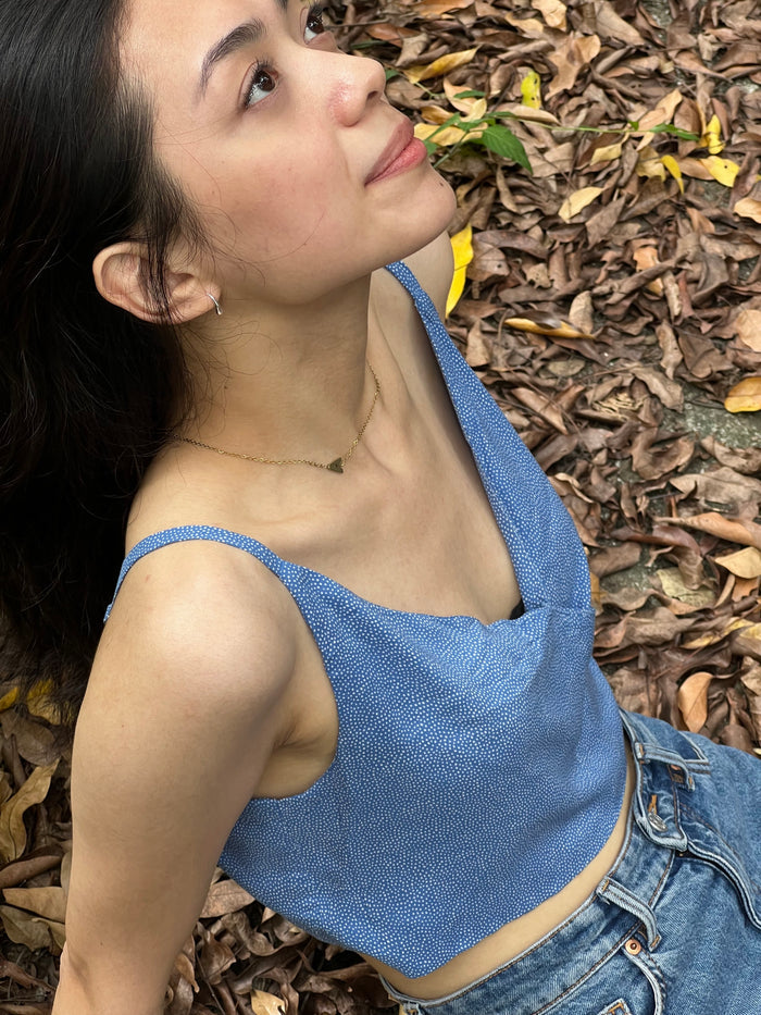 Back-To-Back Twist Cami in Dotted Challis