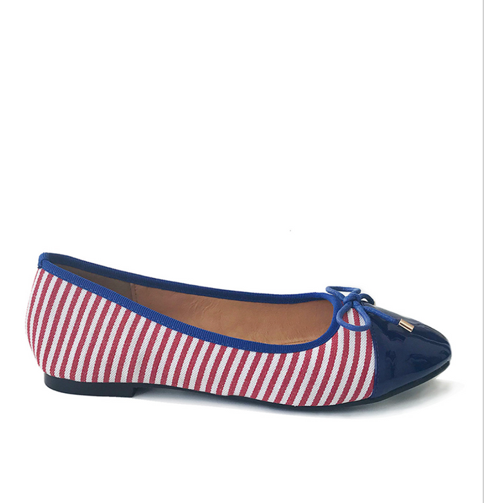 Ballerina Devon mit Schleife, Gestreift