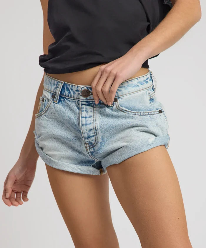 Shorts One Teaspoon Bandits Low Waist Denim Shorts Whisper Blue Apoella