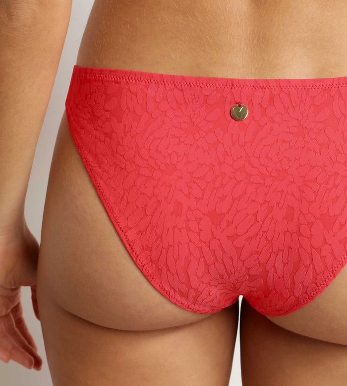Bas de maillot de bain culotte midi motif Hibiscus Dim Swimwear