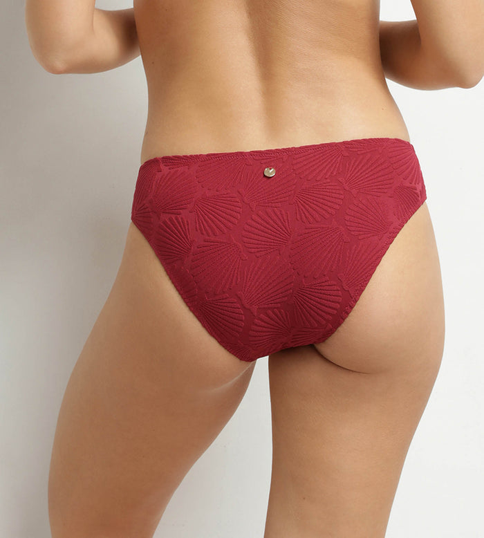 Bas de maillot de bain slip midi motif coquillage Dim Swimwear