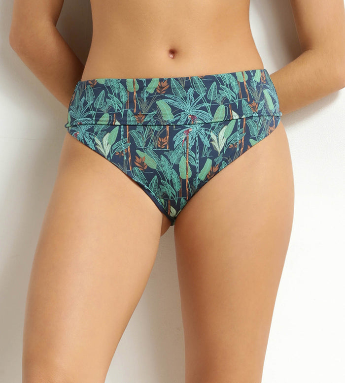 Bas de maillot de bain slip taille haute motif tropical Dim Swimwear