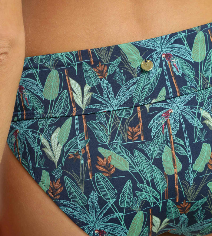 Bas de maillot de bain slip taille haute motif tropical Dim Swimwear