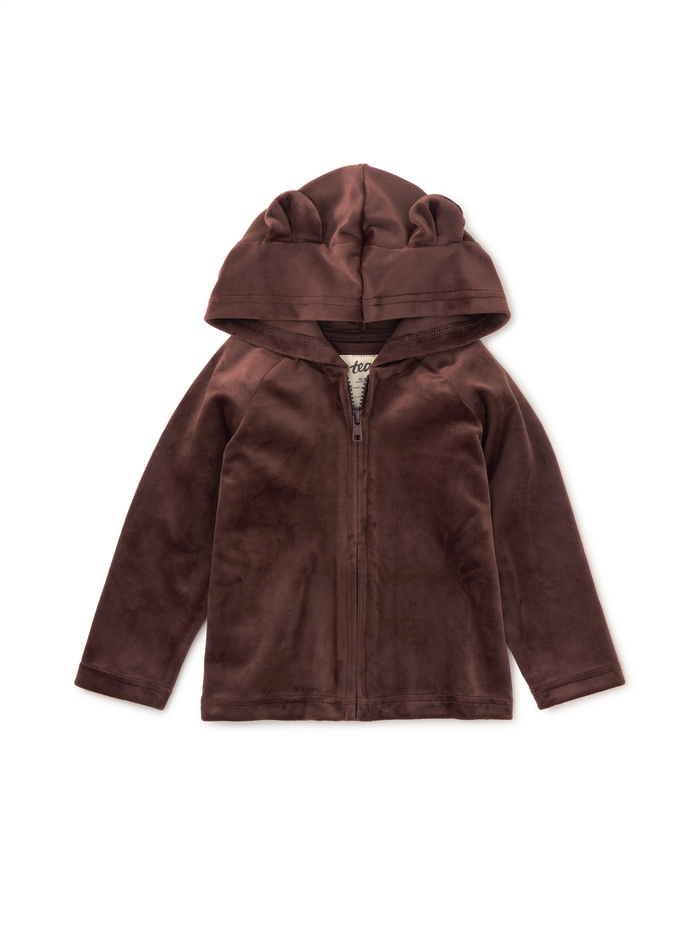 Bear Ears Velour Baby Hoodie