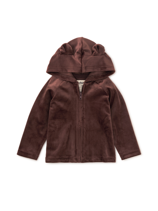 Bear Ears Velour Baby Hoodie