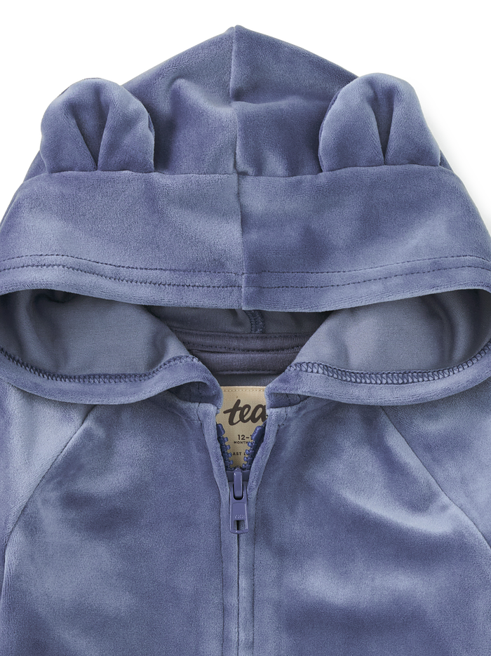 Bear Ears Velour Baby Hoodie