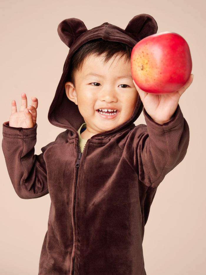 Bear Ears Velour Baby Hoodie