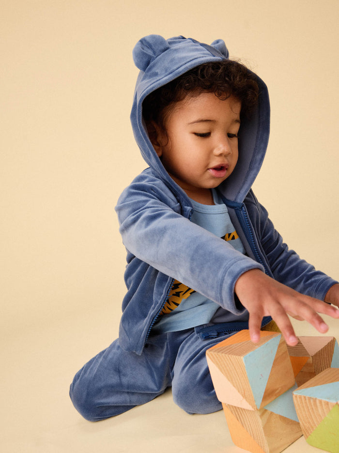 Bear Ears Velour Baby Hoodie
