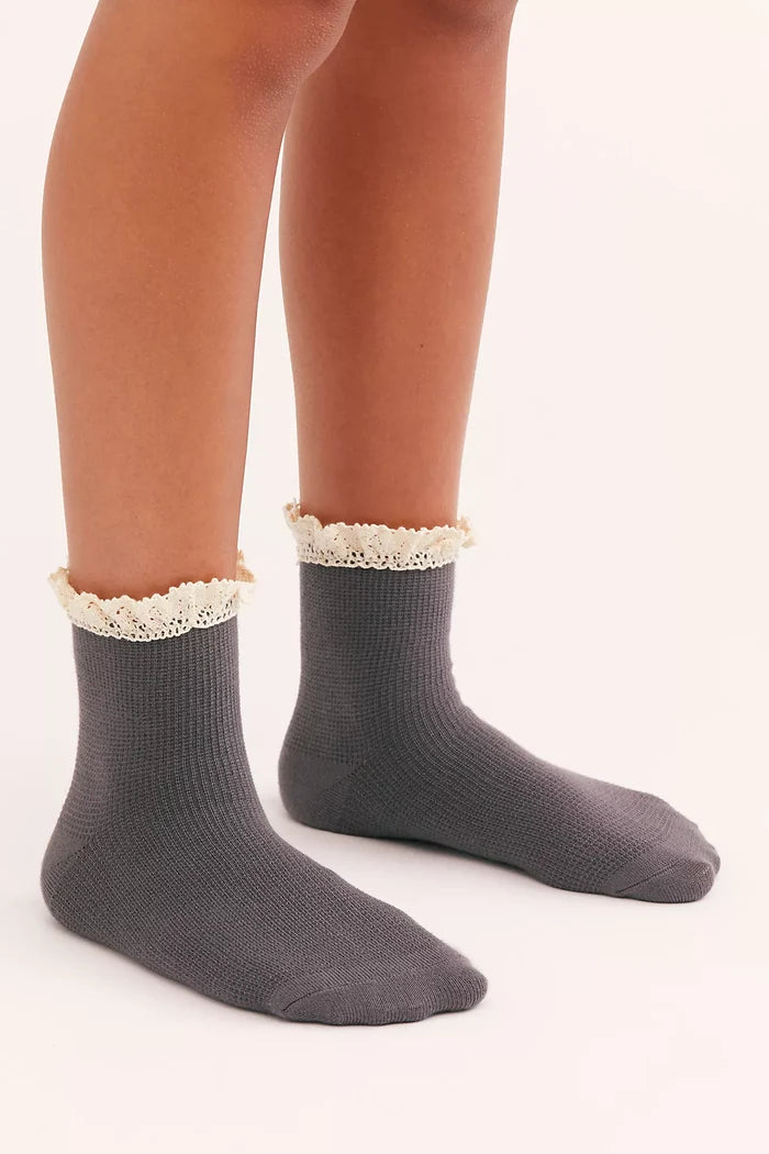 Beloved Waffle Knit Ankle Sock