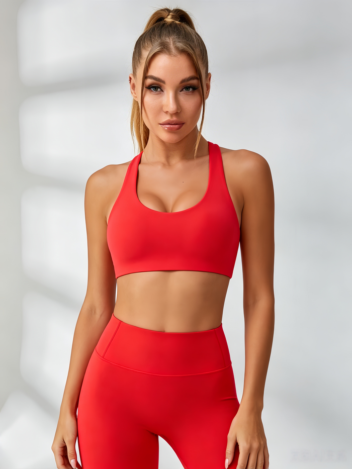 Big Heart Shape Cross Back Sports Bras