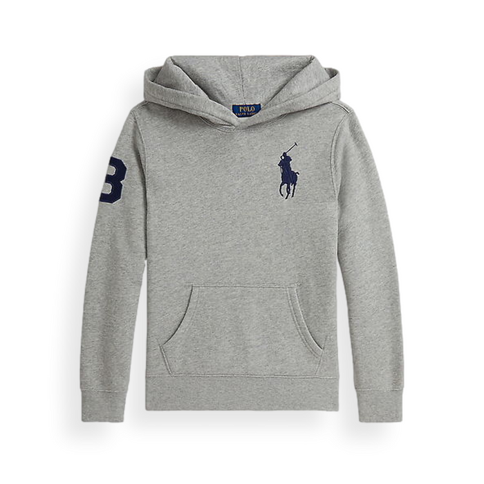Big Pony Fleece Gray Pullover Hoodie