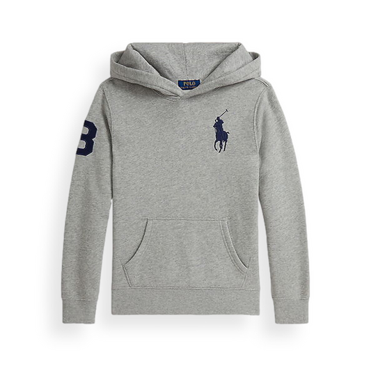 Big Pony Fleece Gray Pullover Hoodie