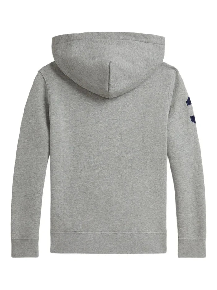 Big Pony Fleece Gray Pullover Hoodie
