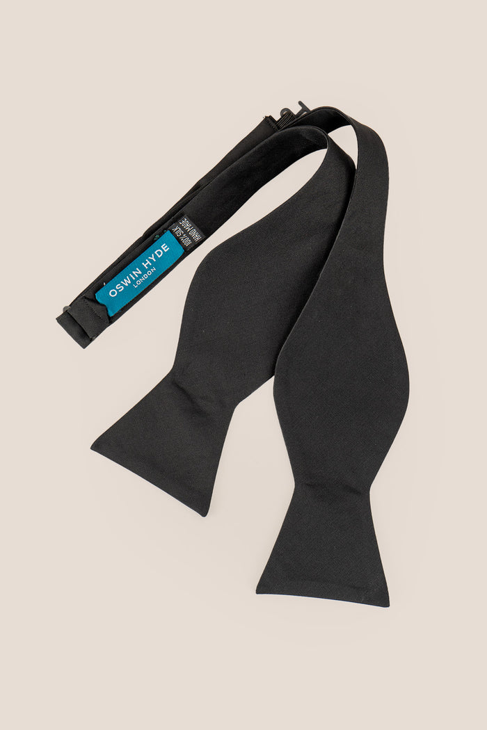Black Silk Bow Tie with luxurious design, perfect for weddings and formal events.