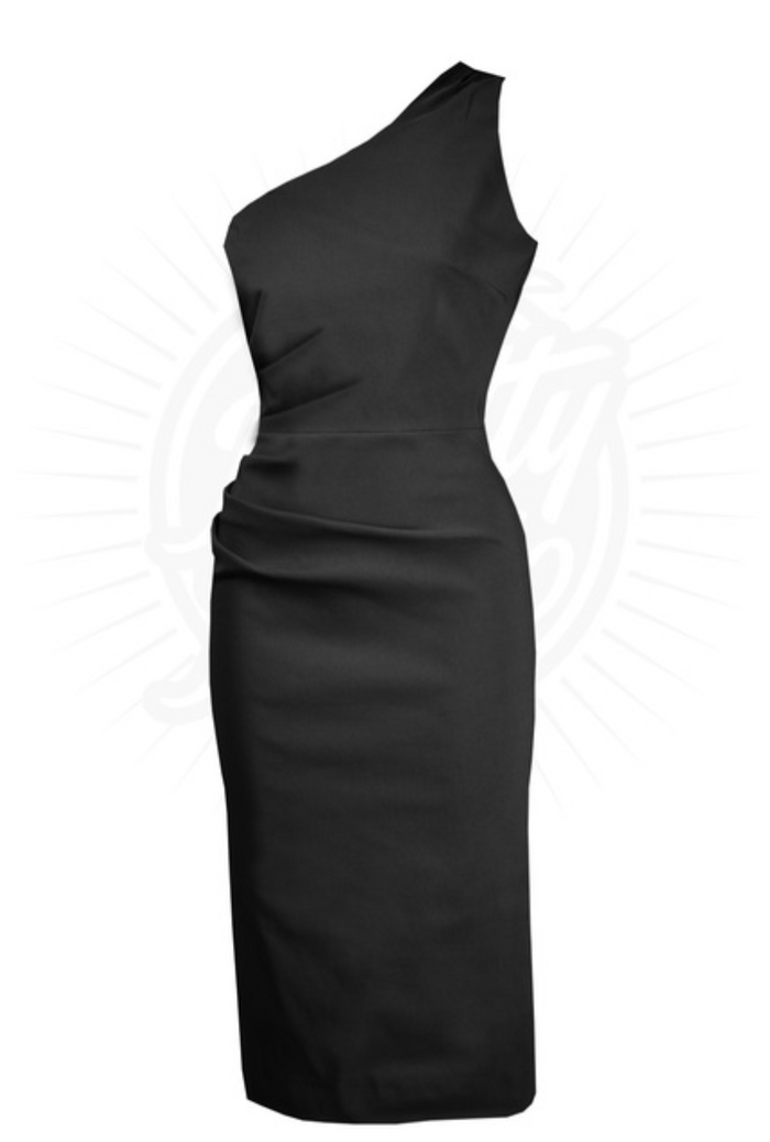 Bleistiftkleid Norma im Wiggel-Stil, Schwarz