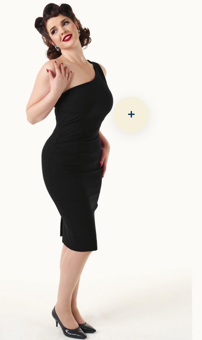 Bleistiftkleid Norma im Wiggel-Stil, Schwarz