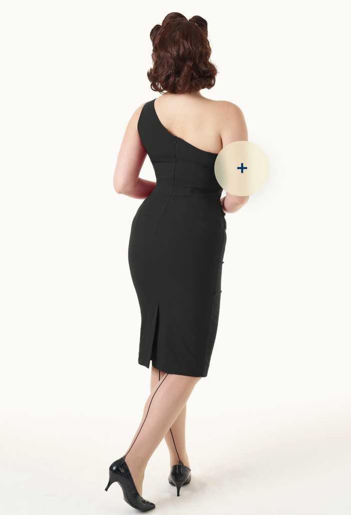 Bleistiftkleid Norma im Wiggel-Stil, Schwarz