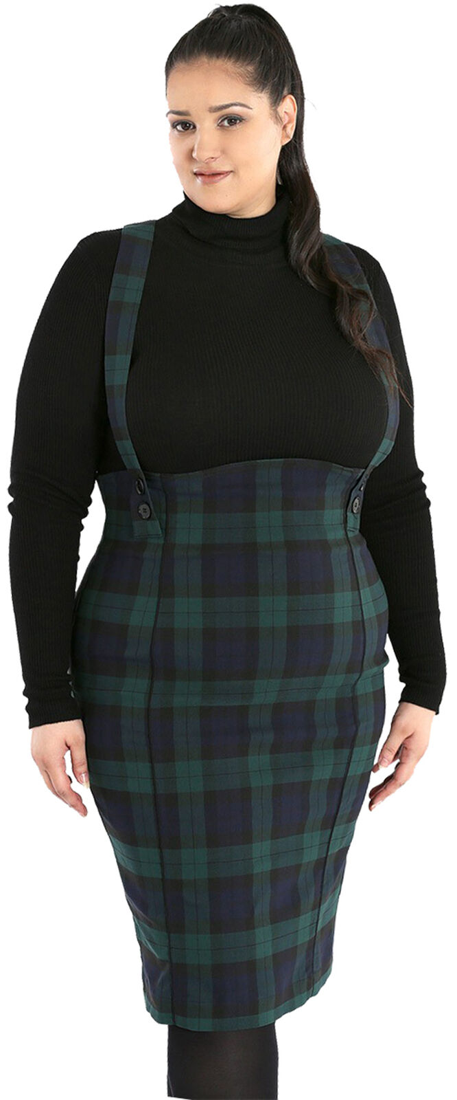 Bleistiftrock Evelyn Pinafore, Grün, Plus Size