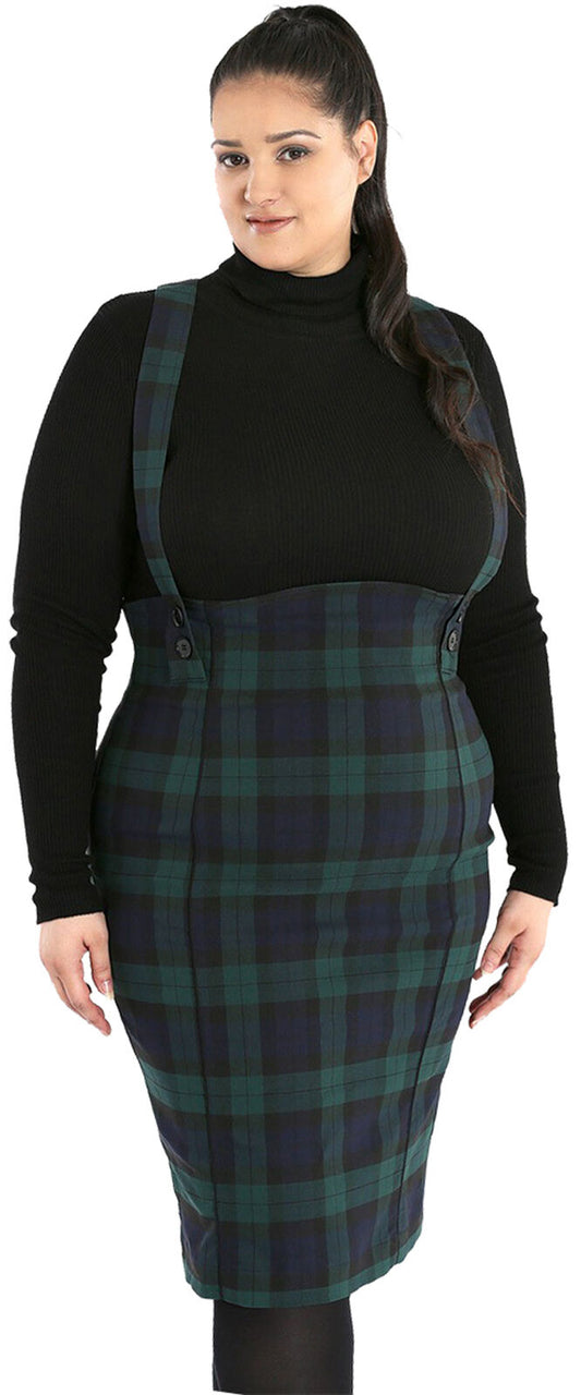 Bleistiftrock Evelyn Pinafore, Grün, Plus Size