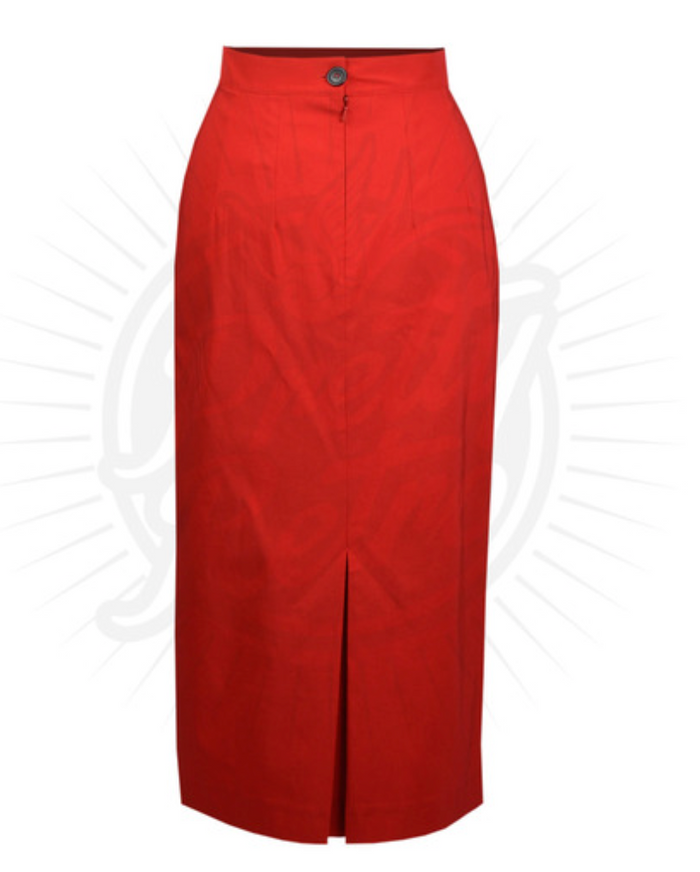 Bleistiftrock Retro 50s, Rot
