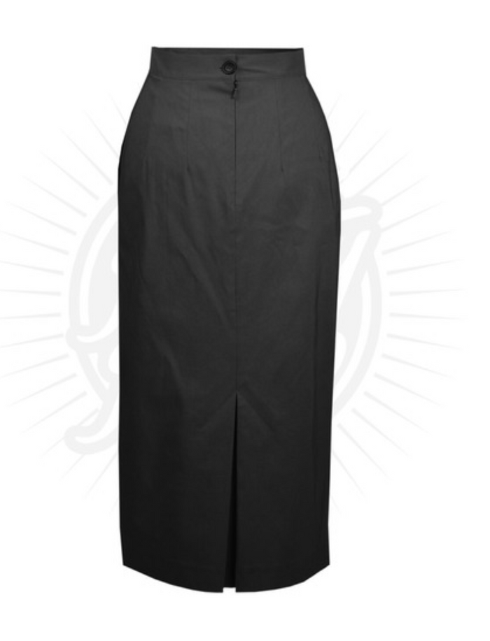 Bleistiftrock Retro 50s, Schwarz