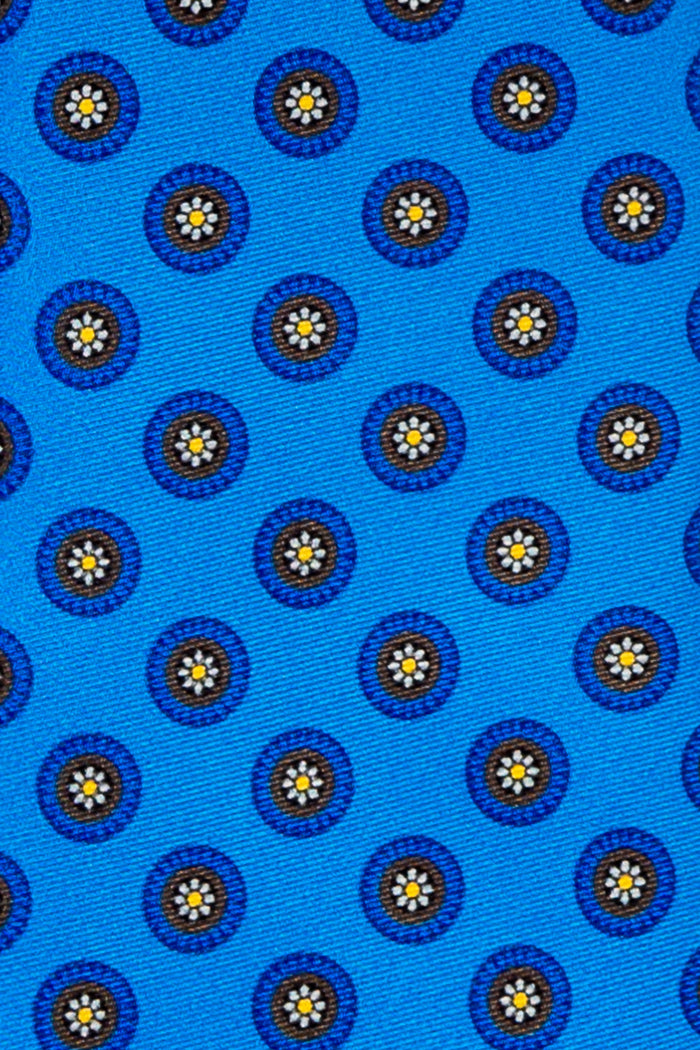 Blue Geometric Pattern Silk Tie with striking design, ideal for weddings, formal events, and smart attire.