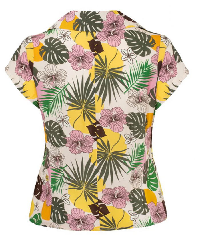 Bluse Benita, Tropisches Blumenmuster