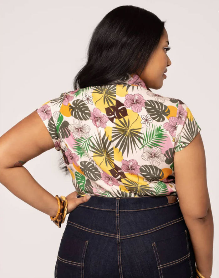 Bluse Benita,Tropisches Blumenmuster, Plus Size