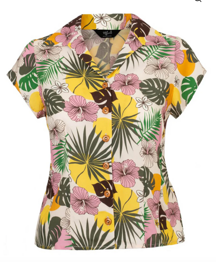 Bluse Benita,Tropisches Blumenmuster, Plus Size