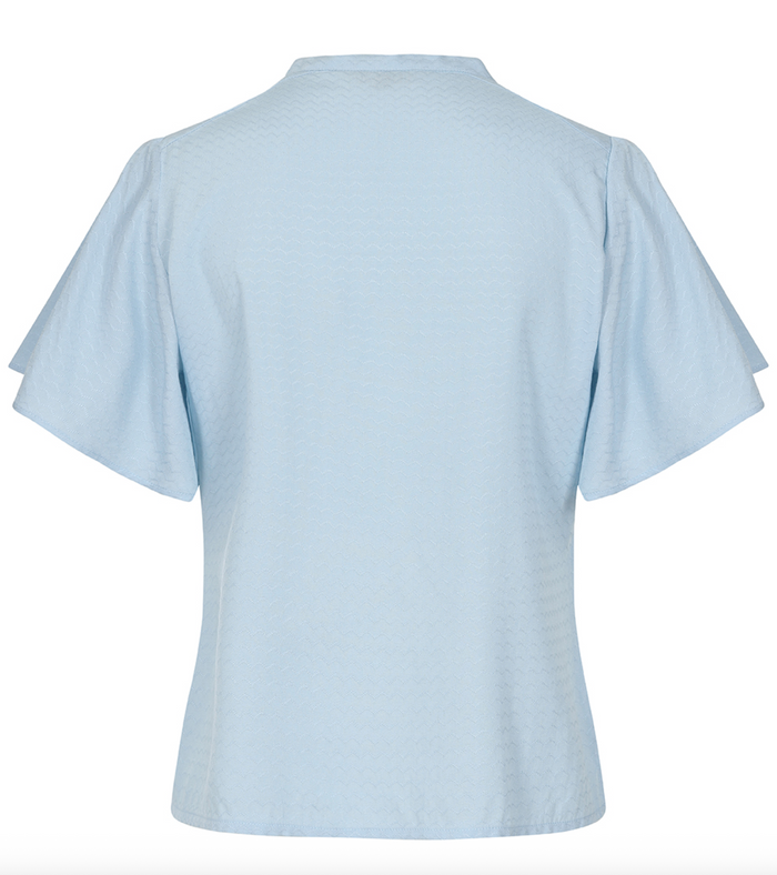 Bluse May Wave mit Flügelärmel in Hellblau