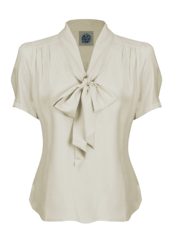 Bluse Pussy Bow, ivory