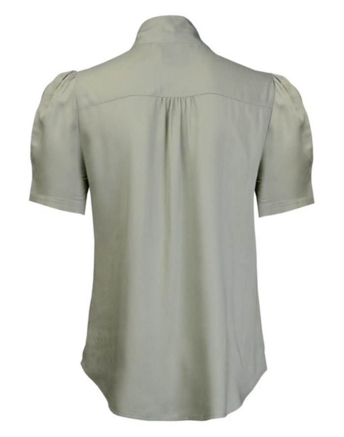 Bluse Pussy Bow, Salbei