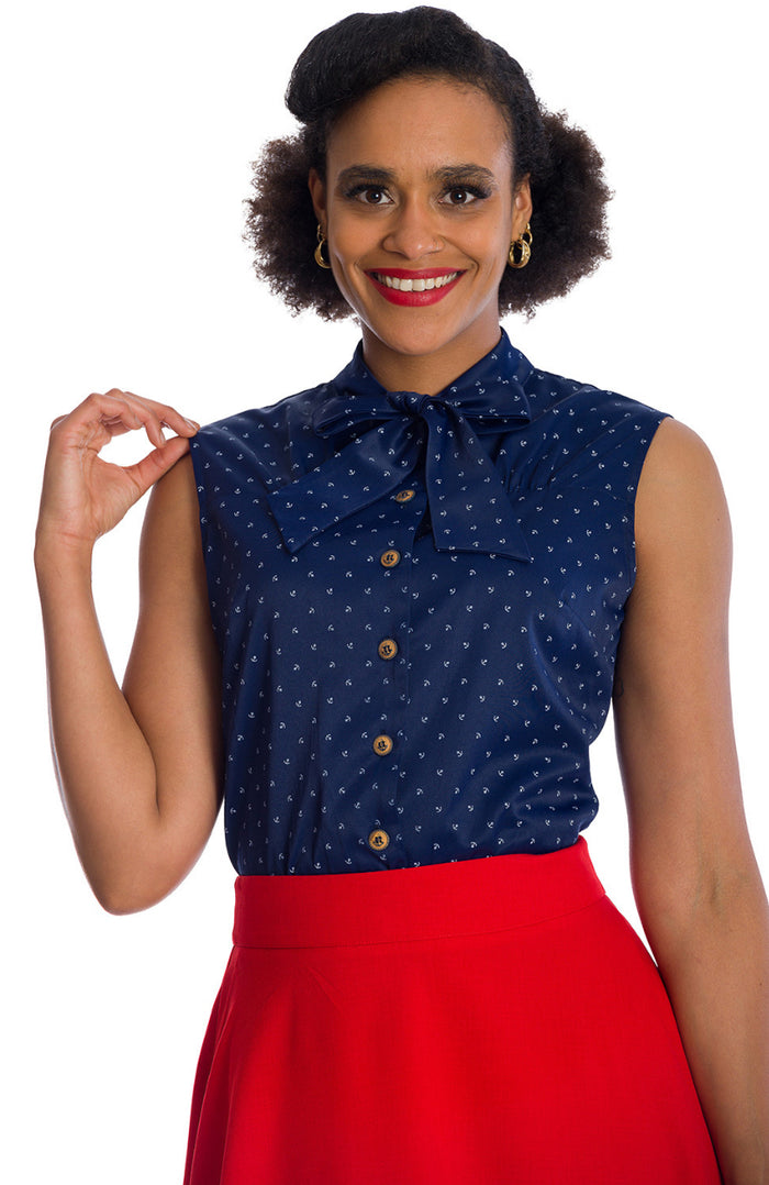 Bluse Sea Scape, Navy
