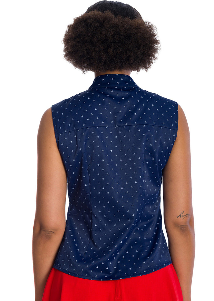 Bluse Sea Scape, Navy