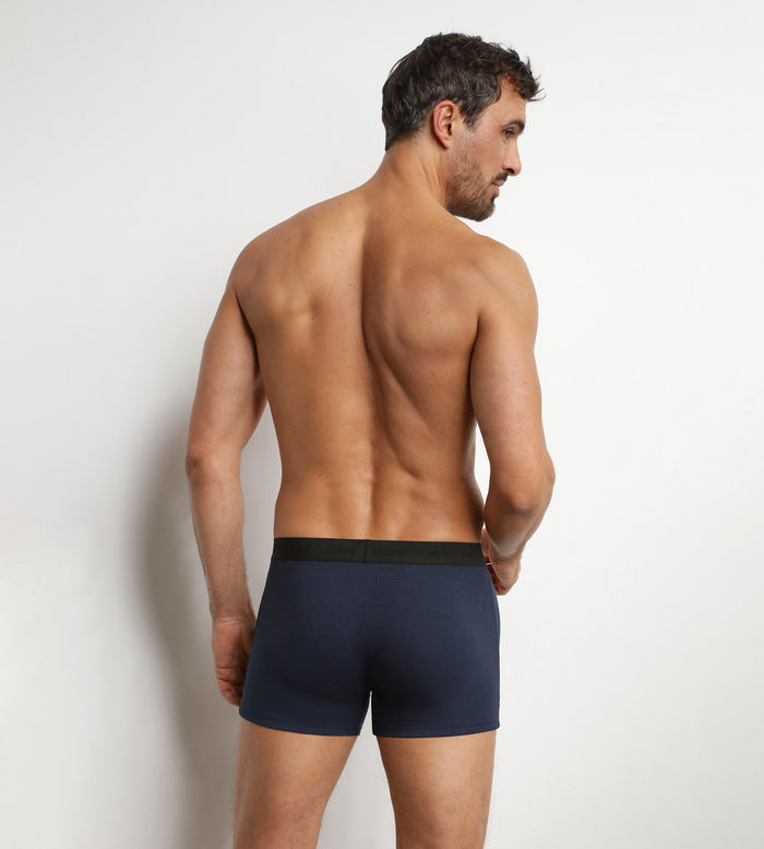 Boxer homme en coton modal côtelé Bleu Minuit Dim Élégant