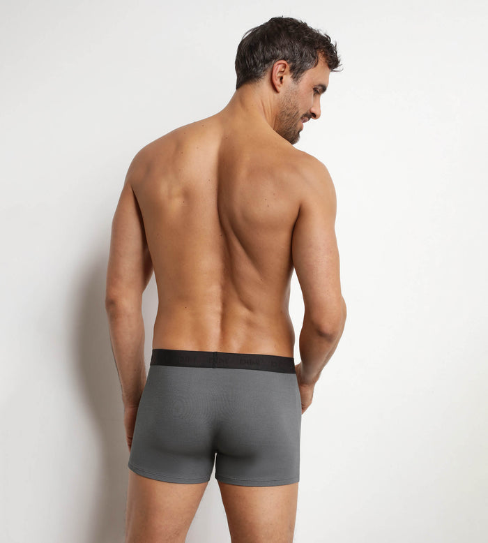 Boxer homme en coton modal côtelé Gris Acier Dim Élégant