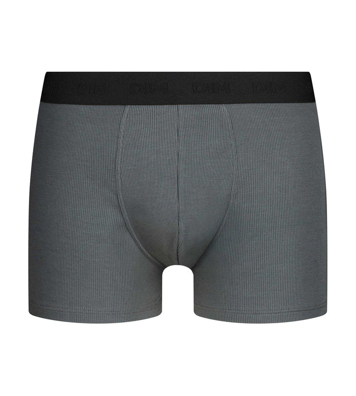 Boxer homme en coton modal côtelé Gris Acier Dim Élégant
