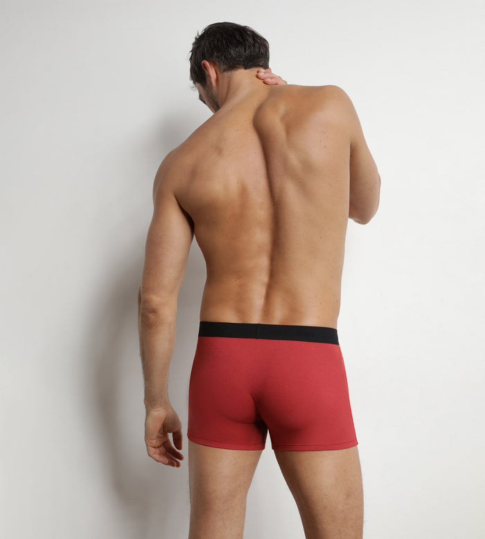 Boxer homme en coton modal côtelé Rouge Dim Élégant