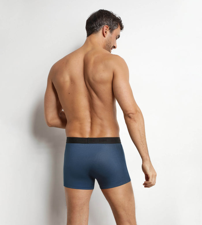 Boxer homme en coton modal piqué Bleu Fjord Dim Smart