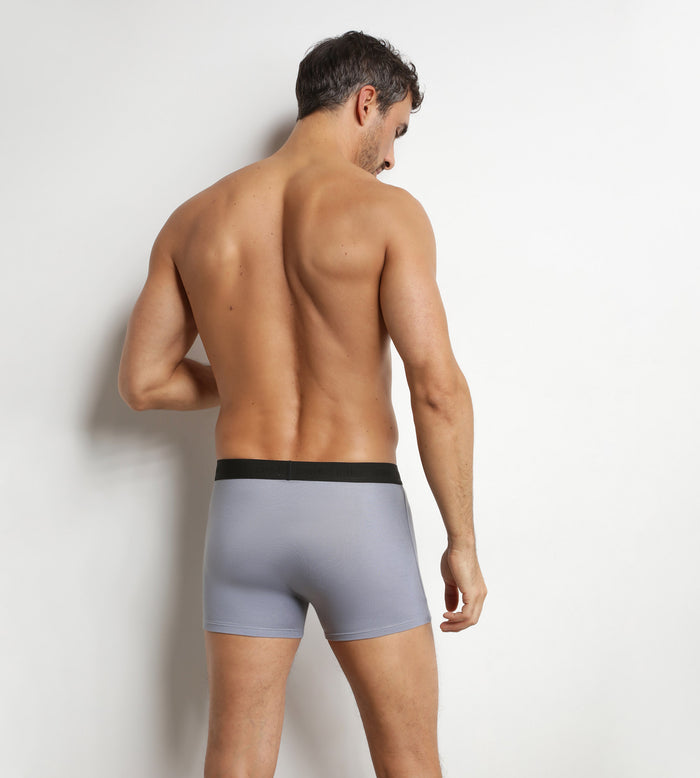 Boxer homme en coton modal piqué Gris Poudre Dim Smart